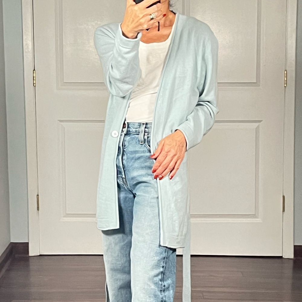 Cashmere Boutique 100% cashmere longline cardigan self tie sweater size … - Picture 4 of 12